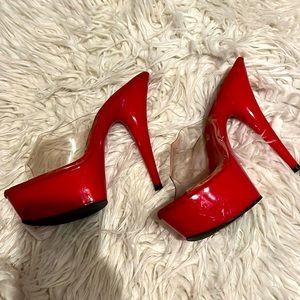 Red stilettos size 7.5 good condition sexy heels